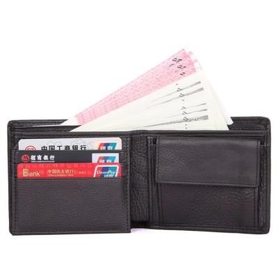 China Dark Brown Simple High Quality Men's Custom Leather Credit Card Wallet for sale