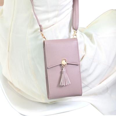 China Fashion 2019 Fashion PU Mobile Phone Pocket Shoulder Handbags Cross - Body Bag Ladies for sale