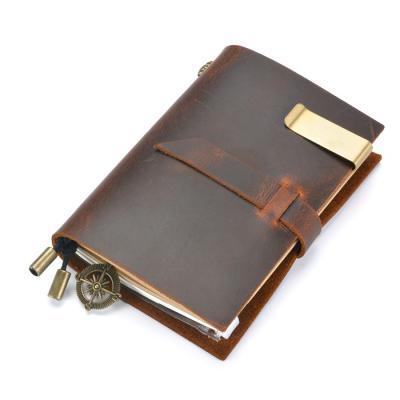 China Crazy Genuine Leather Notebook Printed Custom Journal High Quality for sale