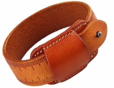 China High Quality Genuine Leather Wide Cuff Bangle Custom Leather Dress Crazy Horse Accessory for sale