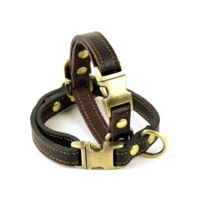 China 2020 New Arrival Luxury Genuine Leather Personalized Neck Dog Collar Pet for sale