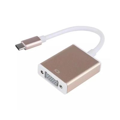 China 1080p External Laptop Phone Monitor Same Screen Converter Type-C to VGA to VGA Converter Cable Type-C for sale