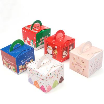 China Wholesale Custom Recyclable Cheap Luxury Christmas Candy Packaging Color Print Paper Boxes With Handle for sale