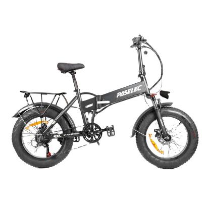 China Paselec Multifunctional Adult 20 Inch Ebike Folding e-Bike 500w Snow Tire Fat Regenerative System Electric Foldable Bike Bicycle for sale