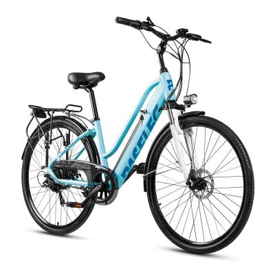 China PASELEC Alloy 24inch Blue Female Electric Bike Urban Road Aluminum Bike for sale