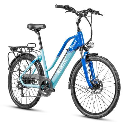 China PASELEC alloy leisure bike ebike 48v electric female aluminum electric bicycle with 500w 10.4AH lithium battery for sale