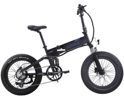 China 2020 Wholesale New Arrival Bear Luxury Type Fat 20 In Full Suspension Folding All Terrain Fat Tire Electric Bicycle 500w 750w Snow Ebike for sale