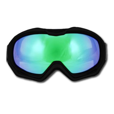 China Snowboarding Borjye J120 anti glare uv400 anti fog blue ski goggles with rubber pad for sale