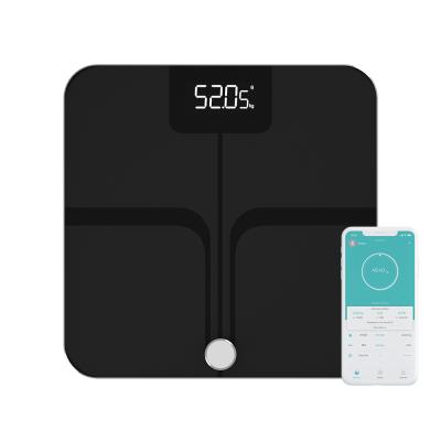 China Hot Quality Square Scale ITO Weight Scale Personal Weight Scale Black Color for sale