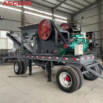 China Gold Mining Diesel Engine Mobile Portable Jaw Crusher PE 600x900 Marble Stone Cracking Machine for sale