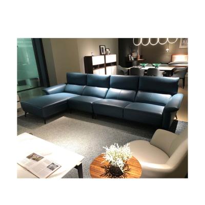 China Classic Leather Adjustable Lounge Sectional (Other) Long Upholstered Sofa for sale