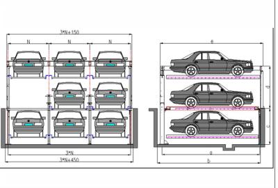 China -1+2 (3 Levels) Residential Area Parking Lot Smart Card Pit Design Puzzle Parking System for sale