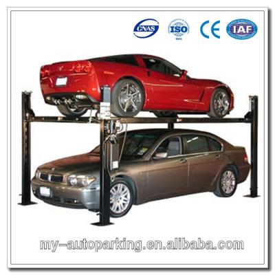 China 3700kg Four Post Hydraulic Car Lift 2 Level Parking Lift for sale