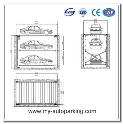 China 2 o 3 coches elevador subterráneo / apilador hidráulico para el sótano / equipo de estacionamiento de valet / diseño de garaje de estacionamiento subterráneo en venta