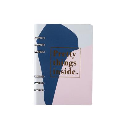 China Printed Paper Binding Eco-friendly Ring Journal Notebook Loose Leaf Metal Disbound Notebook With Blank Paper for sale