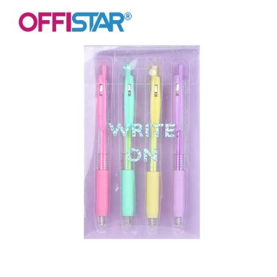 China OEM 4pcs Normal Gel Pens With Handle Pen Set Writing Set School Stationery Work Rubber Pen for sale