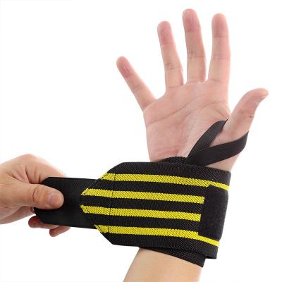 China Breathable Custom Logo Elastic Fitness Weightlifting Wrist Support Wraps Professional Sports Protective Durable for sale