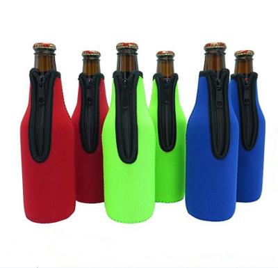 China Waterproof Premium Quality Low Price Custom Logo Insulated Neoprene Beer Bottle Cooler Bags With Zipper for sale