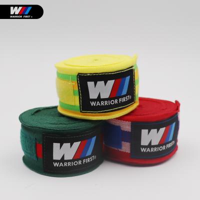 China Logo Stripes Boxing Hand Wraps Custom High Quality Eco-Friendly Box Muay Thai Kickboxing Muttahida Majlis-e-Amal for sale