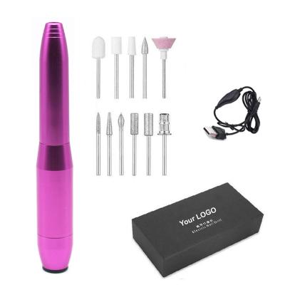 China New arrival plastic pen machine mini portable purple magnetic elektric nail drills fix gel exercises mini for sale