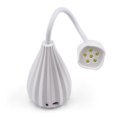 China New Mini Nail UV Lamp White Wireless Lotus 12W LED Gel Table UV Lamp For Finger Gel Curing BS-020 for sale