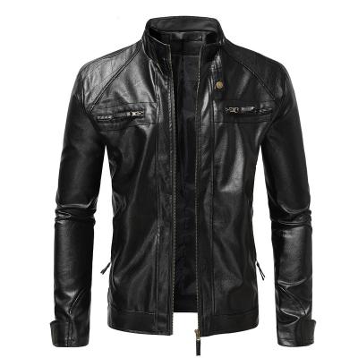 China Wholesale Custom Zipper Fashion Leather Jacket Waterproof Coat Men's Thin Motorcycle Jacket for sale