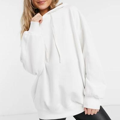 China Anti-Wrinkle Dongte White Winter Casual Warm Custom Soft Cotton Women Oversized Hoodie for sale