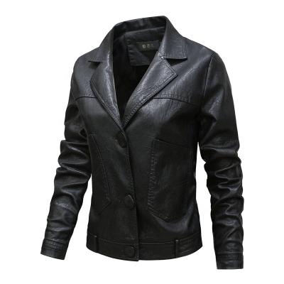 China Women's Fashion Casual Jacket Autumn Coat PU Leather Windproof Fabric Simple Waterproof Jacket for sale