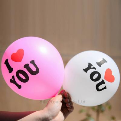 China Gift Toy Wholesale Wedding I Love You Creative Printing Latex Balloons For Decoration for sale