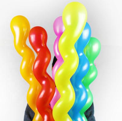 China Gift Toy Top Selling Colorful Long Inflatable Latex Screw Spiral Balloon For Kids Decoration Toy for sale