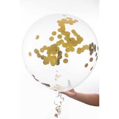 China Decoration Transparent Pastel Balloon Natural Latex Stuffing Confetti Balloons For Valentine Birthday Party Decoration for sale