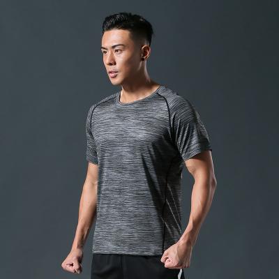 China Cheap Ultra Thin Breathable Sports Polyester Spandex Elastic Sleeve Anti-Wrinkle T-shirts Fashion T-shirts Printed Quick Dry Men's T-shirt for sale