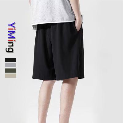 China high quality streetwear shorts Anti-wrinkle summer polyester men's elastic shorts relaxed with pocket drawstring men's sports shorts with logo for sale