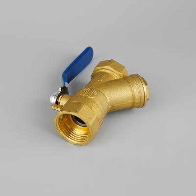 China Home Kitchen 1/2-2 Inch DN15-DN50 Brass Ball Valve With Net SS Y Strainer for sale