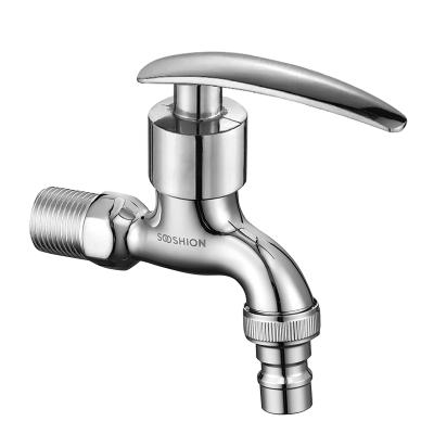 China Hot Selling Modern Brass Bibcock Faucet Water Garden Faucets Modern 1/2 Chrome Quick Open Outdoor For Washing Machine for sale