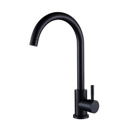 China Modern Single Hole Hot and Cold Touch 304 Stainless Steel Mixer Taps 304 Stainless Steel Kitchen Faucet Matte Black for sale