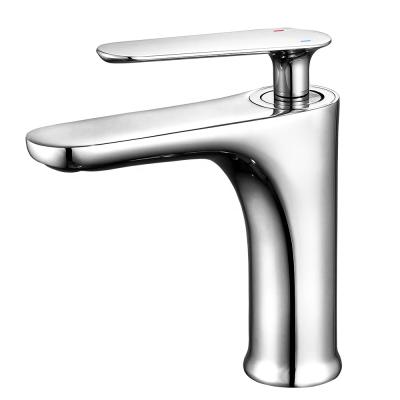 China Faucets Chrome Metered Basin Faucet For Bathroom Mixer Tap Chrome Plating Single Lever Bathroom Sink Faucet for sale