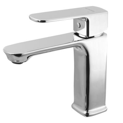 China Metered Faucets Wholesale Bathroom Sink Faucets Chrome Plating Single Lever Wall Mounted Basin Mixer Tap Modern Brass Basin Faucet for sale