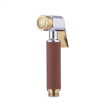 China Sense luxury muslim bathroom travel shattaf faucets chrome&golden zinc handheld bidet sprayer for toilet for sale