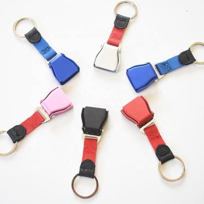 China Custom Zinc Alloy Flat Buckle Seat Belt Buckle Souvenir Gifts Promotion Logo Key Chain for sale