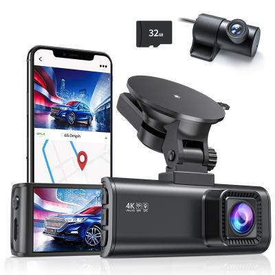 China NIGHT VISION 32GB SD Card free wifi dash cam front, F7NP 4K GPS and 1080P rear, Full HD Dashcam dash camera for cars for sale