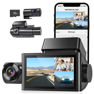 China FREE NIGHT VISION TF Card 3 Channel Dash Cam 4K with WIFI Dash Cam Front and Back Dash Cam Recorder Inside for sale