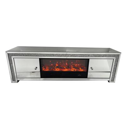 China (Other) Adjustable Modern Mirrored Fireplace TV Cabinet for sale