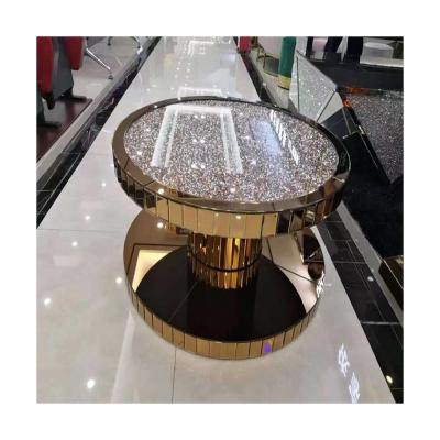 China OEM Luxury Adjustable Glass Coffee Table Adjustable Round Coffee Table Multifunctional(Height) for sale