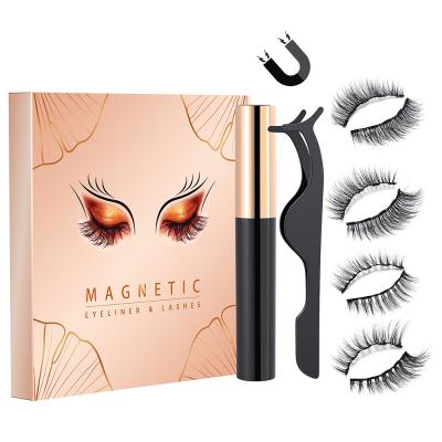 China Cruelty Free/25 Times Reusable/Magnetic Eye Lashes Use 3d Eyelash Kit Lashes Kit Comfortable False Magnetic Eyeliner Lashes for sale