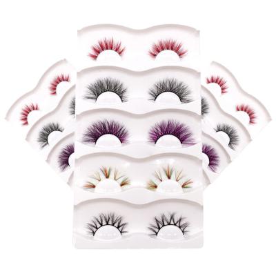 China 25-30 Times Lashes With Color Mink Lashes Full Color Mink Eyelashes Vendor Strip Colored Lashes for sale