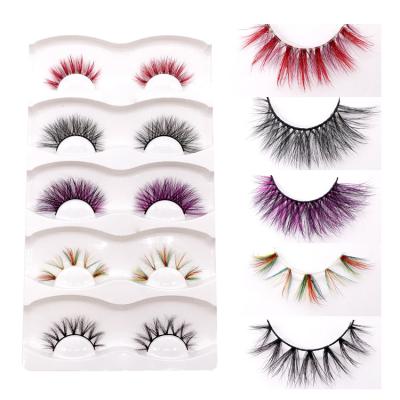 China 25-30 Times Faux Mink Color Lashes Wholesale Colored Lashes Blue Colored Eyelashes for sale