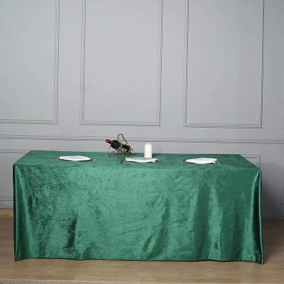 China Velvet Waterproof Premium Hunter Green 90*132 Tablecloth Wedding Events for sale