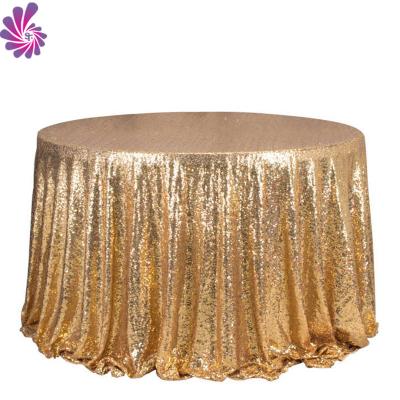 China Sequin Round Or Rectangle Waterproof Shiny Table Cloth For Wedding Party Banquet Decoration for sale