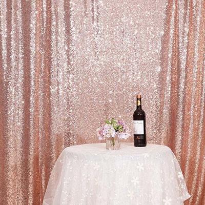 China 100% polyester mesh backing with 3mm round dense sequins on top sequin wedding backdrop for wedding and party event for sale